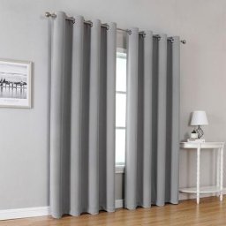 Rideaux Occultants Thermiques pour Salon et Chambre, 140240cm (HxL), Gris – Rideau Unis Opaque a