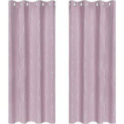 Deconovo - Lot de 2 Rideaux Occultant à Oeillets Rideaux Chambre Adulte Rideaux Salon Moderne Rose