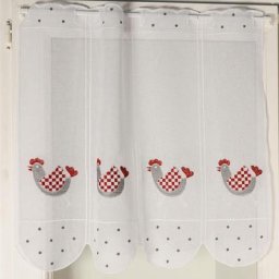 Homemaison - Brise bise aux broderies de poules Bordeaux 0.58 x 1.2 m - Bordeaux