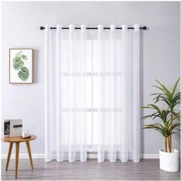 Acomoda Textil - 2 Rideau translucide pour windows Blanc 150x260 cm .
