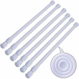 Lot de 6 Tringles Extensibles sans Perçage Tringles de Rideau pour Penderie Salle de Bains Cuisine