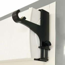 Store Menuiserie - 2 supports sans perçage, noir, caisson de volet roulant, pour tringle à rideau