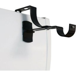 Store Menuiserie - 2 supports sans perçage, noir, caisson de volet roulant, pour tringle à rideaux