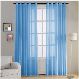 Acomoda Textil - 2 Rideau translucide pour windows Bleu 150x260 cm .