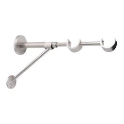 Store Menuiserie - Lot de 2 Support Double pour Tringle à Rideaux Extensible - Gris