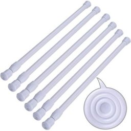 Lot de 6 Tringles Extensibles sans Perçage Tringles de Rideau pour Penderie Salle de Bains Cuisine
