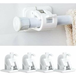 Lot de 4 crochets auto-adhésifs pour tringle à rideaux sans perçage, tringle à rideau à coller,
