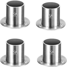 4 Pices Support de Tringle Rideau, Rond Supports de Tube de Penderie Acier Inoxydable Cintre