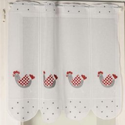 Homemaison - Brise bise aux broderies de poules Bordeaux 0.9 x 0.9 m - Bordeaux