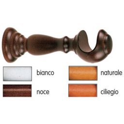 Paire de supports pour tringles a rideaux en bois de cerisier 35 mm a 10 cm du mur