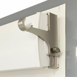 Store Menuiserie - 2 supports sans perçage, givre, caisson de volet roulant, pour tringle à rideau