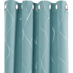 Deconovo - Lot de 2 Rideau Occultant Rideaux Thermique Anti Froids a Oeillets avec Motif Argente