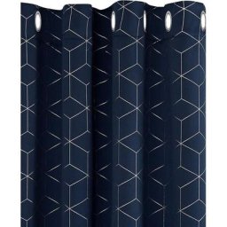 Lot de 2 Rideaux Occultants à Oeillets Rideau Isolant Thermique Anti Froid Motif Geometique