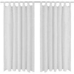 2 pcs Rideau à Passant Micro Satin Blanc 140 x 245 cm Vidaxl Blanc
