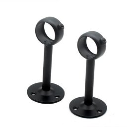 Support de plafond réglable pour tringle à rideau, Lot de 2, Noir