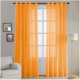 Acomoda Textil - 2 Rideau translucide pour windows Orange 150x260 cm .