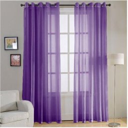 Acomoda Textil - 2 Rideau translucide pour windows Lilas 150x260 cm .