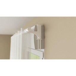 Lot de 2 supports sans perçage pour barre à rideau caisson volet,20/28 mm blanc laqué - Centrale
