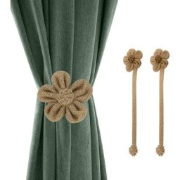 Lewondr Embrasses à Rideaux Magnétique avec Boucles, [Lot de 2] Embrasse Rideau Large Aimantée de