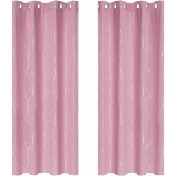 Deconovo Lot de 2 Rideaux Occultants Isolant Thermique Anti Froid Rideau Motif Argenté à Oeillets