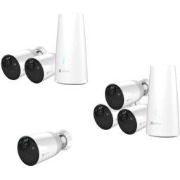 Ezviz - Pack de 2 caméras de surveillance sur batterie BC1 + base de connexion - Blanc