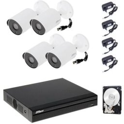 Dahua - video surveillance kit 4 cameras 5 mpx P2P cloud 3 tb
