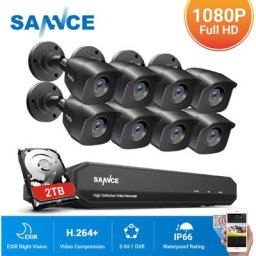 Système de caméra de sécurité cctv 5 en 1 8CH 1080p dvr avec caméras de surveillance filaires hd