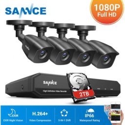 Sannce - Système de sécurité vidéo domestique 1080P avec dvr 1080N avec 4 caméras StyleB – 2TB hdd