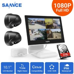 Système de caméra de sécurité dvr filaire hd 4 canaux avec caméras 1080P Moniteur lcd 10,1 '' pour