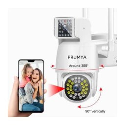 Camera de Surveillance WiFi Exterieure, Surveillance de Securite 6Mp Double Objectif , Vision