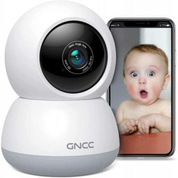 P2 - GNCC Caméra de surveillance WIFI, 1080P vision nocturne et audio bidirectionnel, rotative