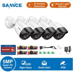 Annke - sannce Caméra de sécurité cctv 5MP Super hd Surveillance vidéo ir Vision nocturne ai