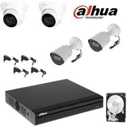 Dahua - dvr video surveillance kit 4 canaux 4 cameras 2 mpx hd 2 tb