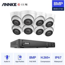 8MP Ultra hd PoE onvif 8CH nvr Système de caméra de sécurité à tourelle avec codage H.265+ Caméras
