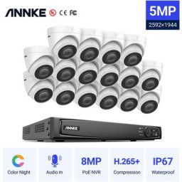 Annke - 16CH Système de sécurité vidéo réseau Super hd PoE 5MP 16 caméras style b – sans disque dur