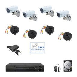 Housecurity - kit de vidéosurveillance ahd ip cloud dvr 4 canaux 4 caméras hd ir 2 mpx hd 500GB