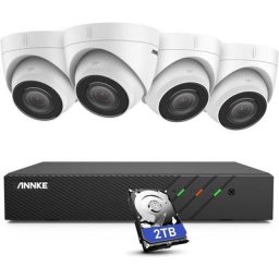 5MP 8CH PoE Kit Caméra de Surveillance Extérieure, Kit Vidéo Surveillance avec 2To nvr et 4 x 5MP