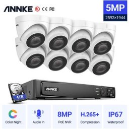 Sannce - Système de sécurité vidéo pour la maison 1080P avec dvr 1080N 4 canaux avec 4 caméras
