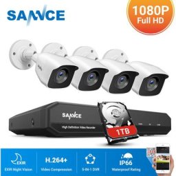 Système de caméra de sécurité cctv 8CH 5 en 1 1080p dvr et caméras de surveillance filaires 1080p