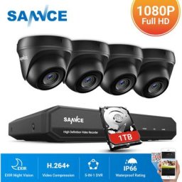 Sannce - Système de sécurité vidéo domestique 1080P avec dvr 1080N avec 4 caméras Style a – 1TB hdd