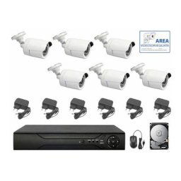Housecurity - kit de surveillance vidéo ahd 6 caméras infrarouge 5 mpx ip dvr 8 canaux hd 2 tb