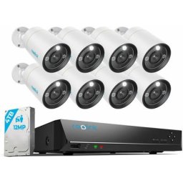 12MP Kit de Surveillance,Détection de Personne/Véhicule,Audio Bidirectionnel,Vision Nocturne en
