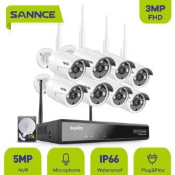 5MP hd Système de caméra de sécurité nvr sans fil avec caméras WiFi 3MP Stream Accès à distance et
