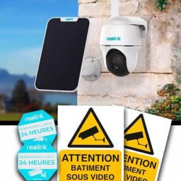 Kit Caméra 4G rotative 100% autonome solaire version FR / intelligente / 1440P / IP64 / Détecte,