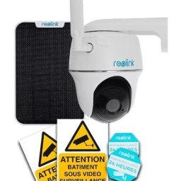 Pack Caméra rotative 4G lte 100% sans-fil - modèle france + Panneau solaire / 1440P qhd /