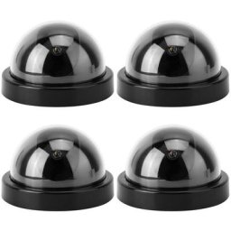 YB - 4pcs caméra de simulation de dme cctv factice fausse caméra de sécurité avec lumière led