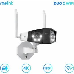 Caméra de Sécurité 8MP Wifi 5 GHz/2,4 GHz Double objectif Ultra hd 4K avec Grand angle 180°Vision