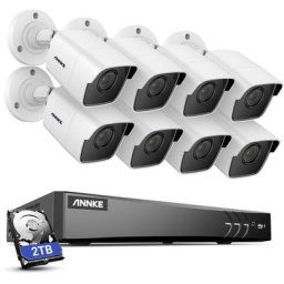 Système de caméra de vidéosurveillance 8 canaux Ultra hd 4K H.265 + dvr et caméras 8 × 5MP hd