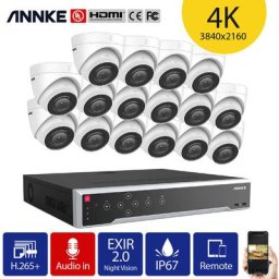 Annke - 8CH Système de sécurité vidéo réseau Super hd PoE 5MP 4 caméras style a – 2TB