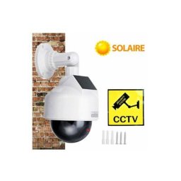 ME - Caméra de surveillance fausse dô extérieure ptz, solaire, led rouge clignotante, sécurité de